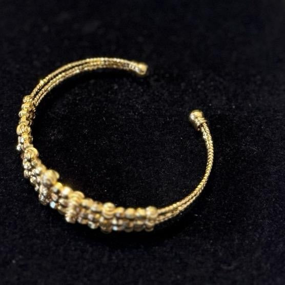 Yasmin beaded bangle - 22k Gold plated