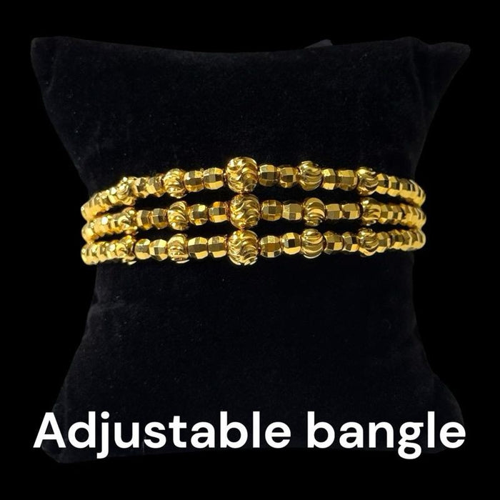 Yasmin beaded bangle - 22k Gold plated