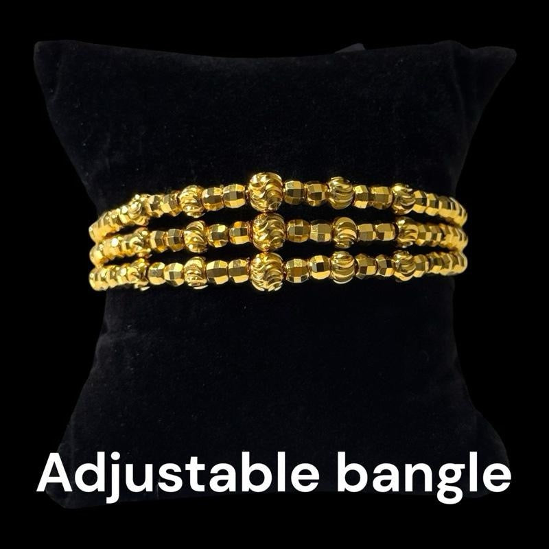 Yasmin beaded bangle - 22k Gold plated