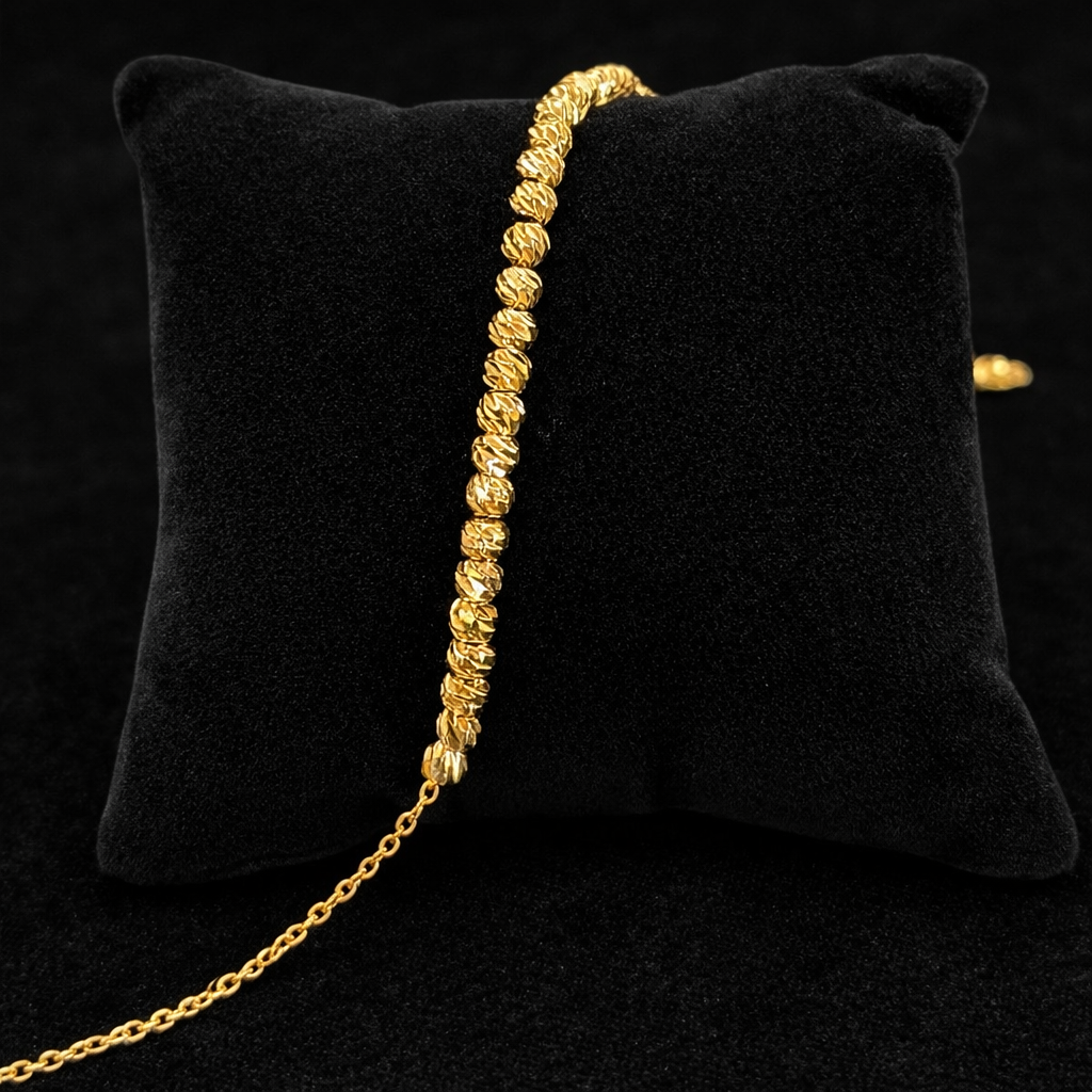 Violet beaded bracelet - 18k Gold plated