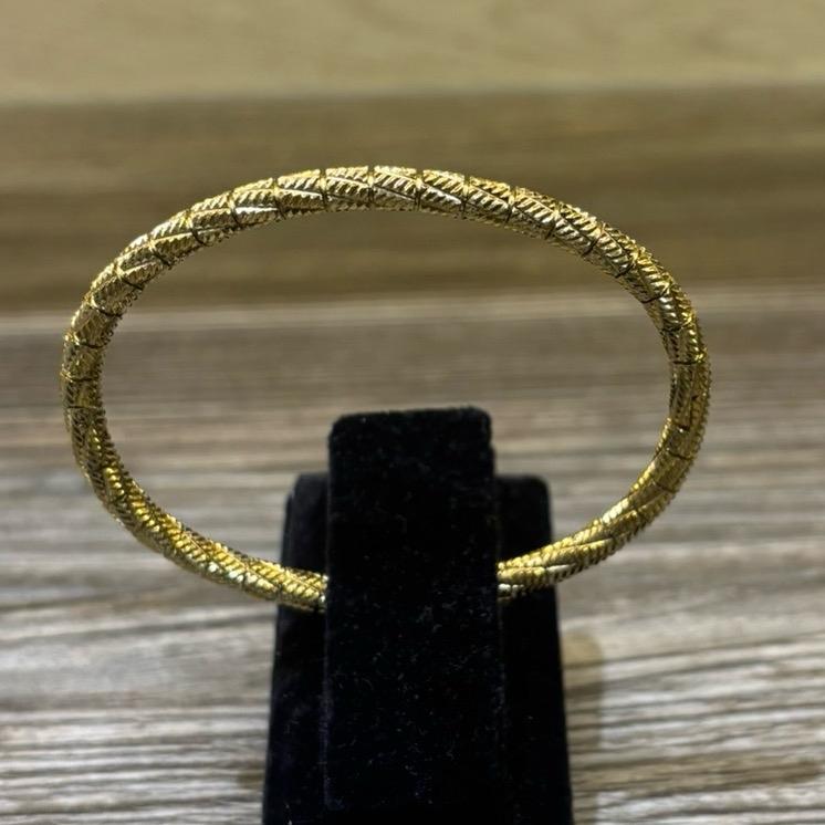 Golden weave bangle - 18K gold plated
