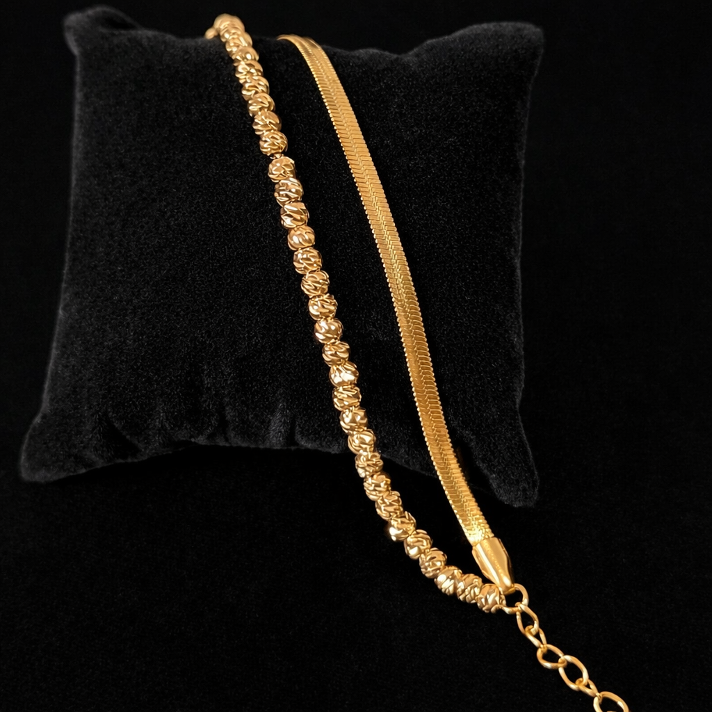 Daniya beaded bracelet - 18k Gold plated