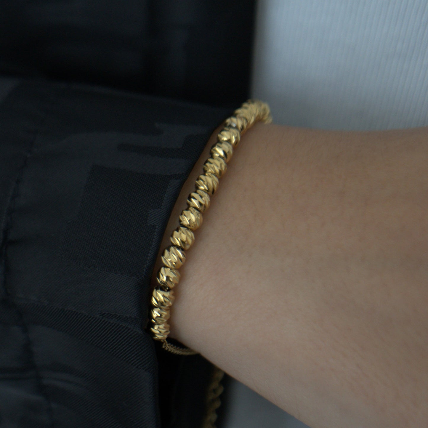 Violet beaded bracelet - 18k Gold plated