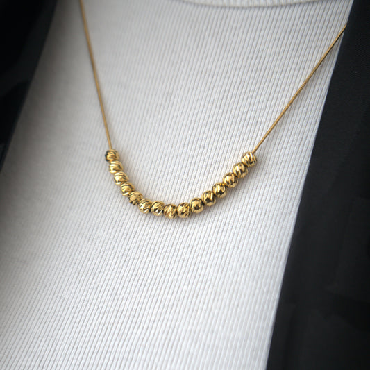 Violet beaded necklace - 18k Gold plated
