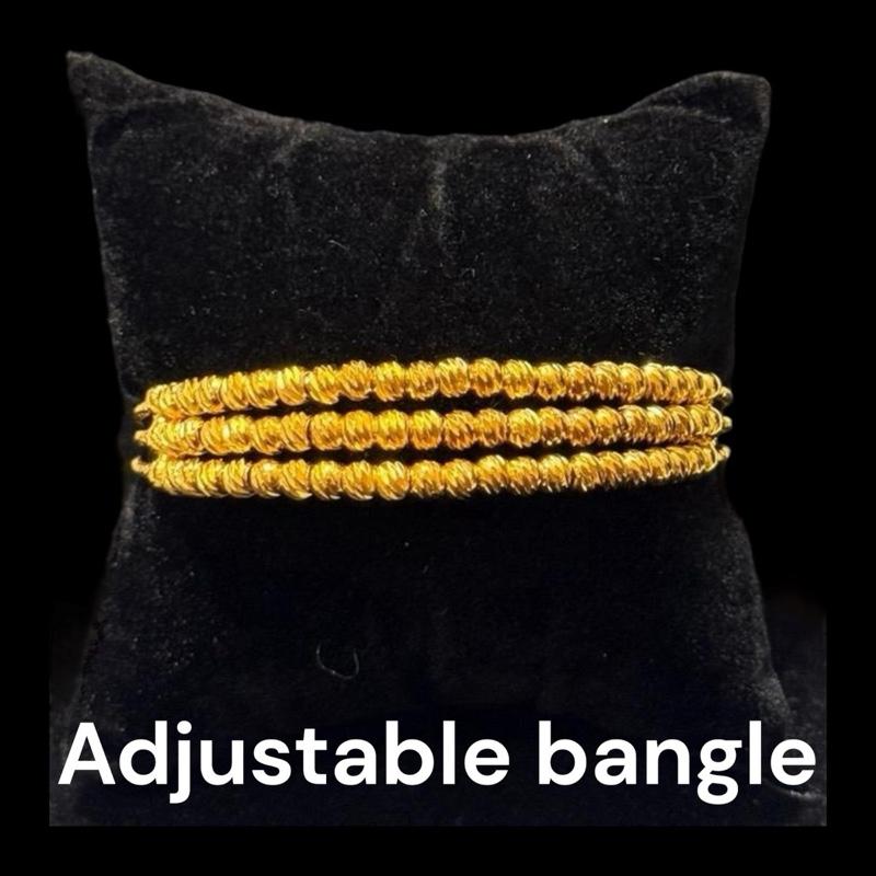 Yusra beaded bangle - 22k Gold plated